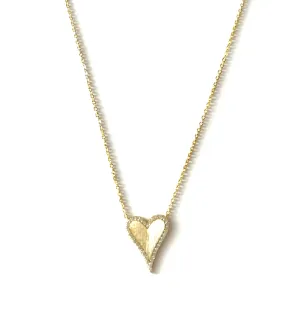Viv Pave Outlined Small Heart Necklace