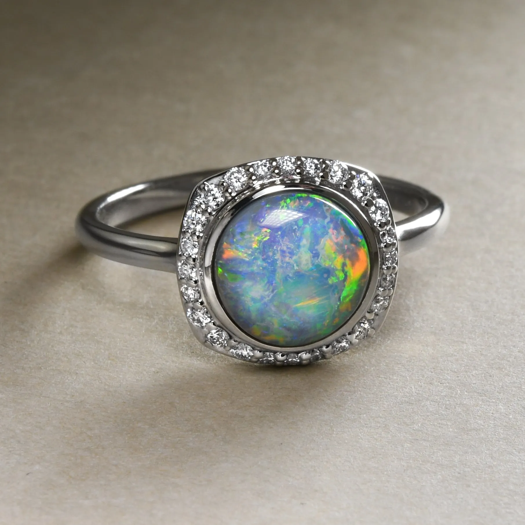 Vivid Australian Opal Ring