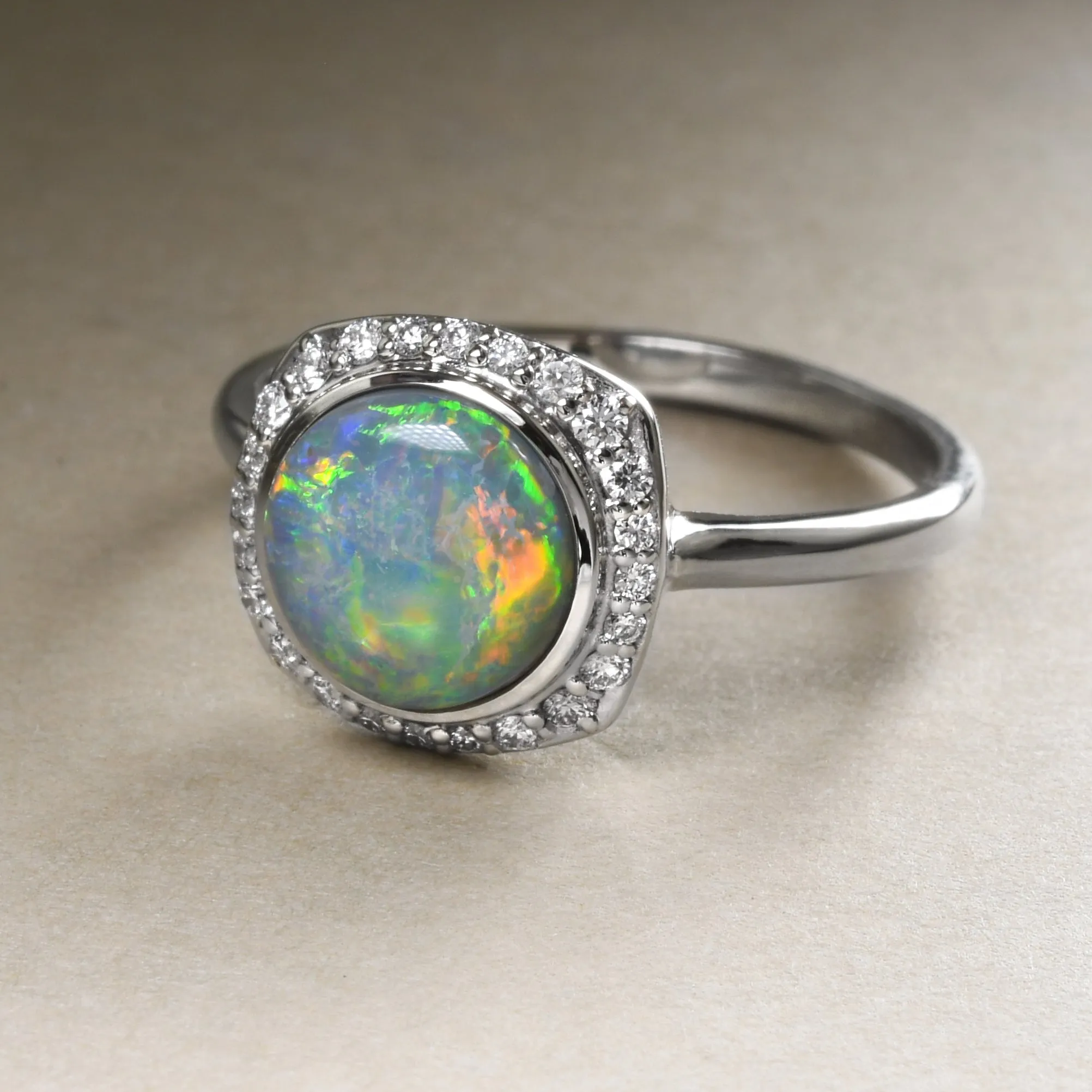 Vivid Australian Opal Ring