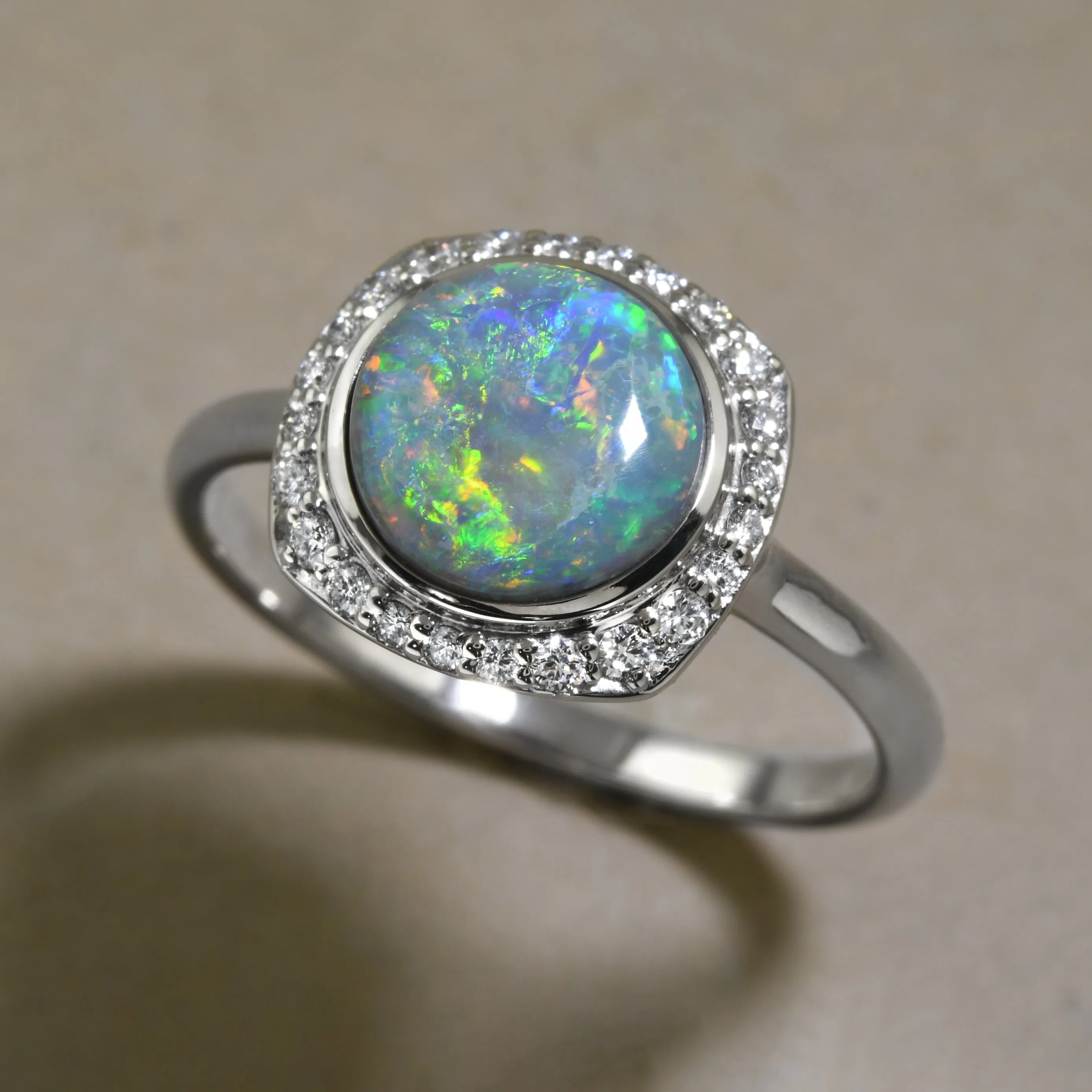 Vivid Australian Opal Ring