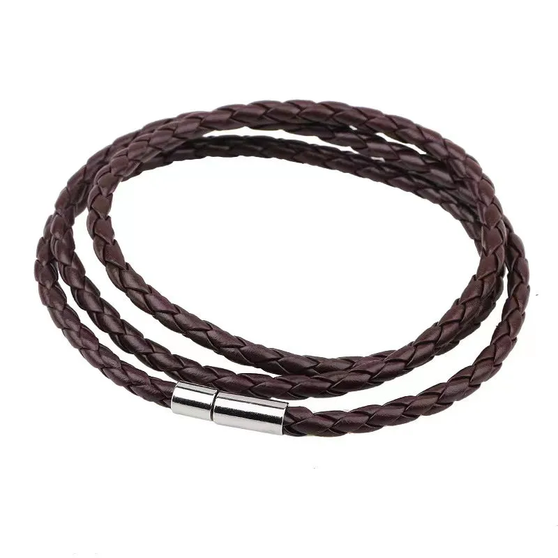Weiy Leather Braided Bracelet Wristband Vintage Cuff Friendship Couple Bracelet