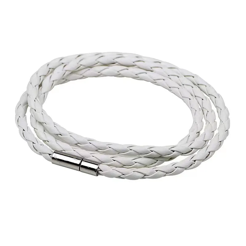 Weiy Leather Braided Bracelet Wristband Vintage Cuff Friendship Couple Bracelet