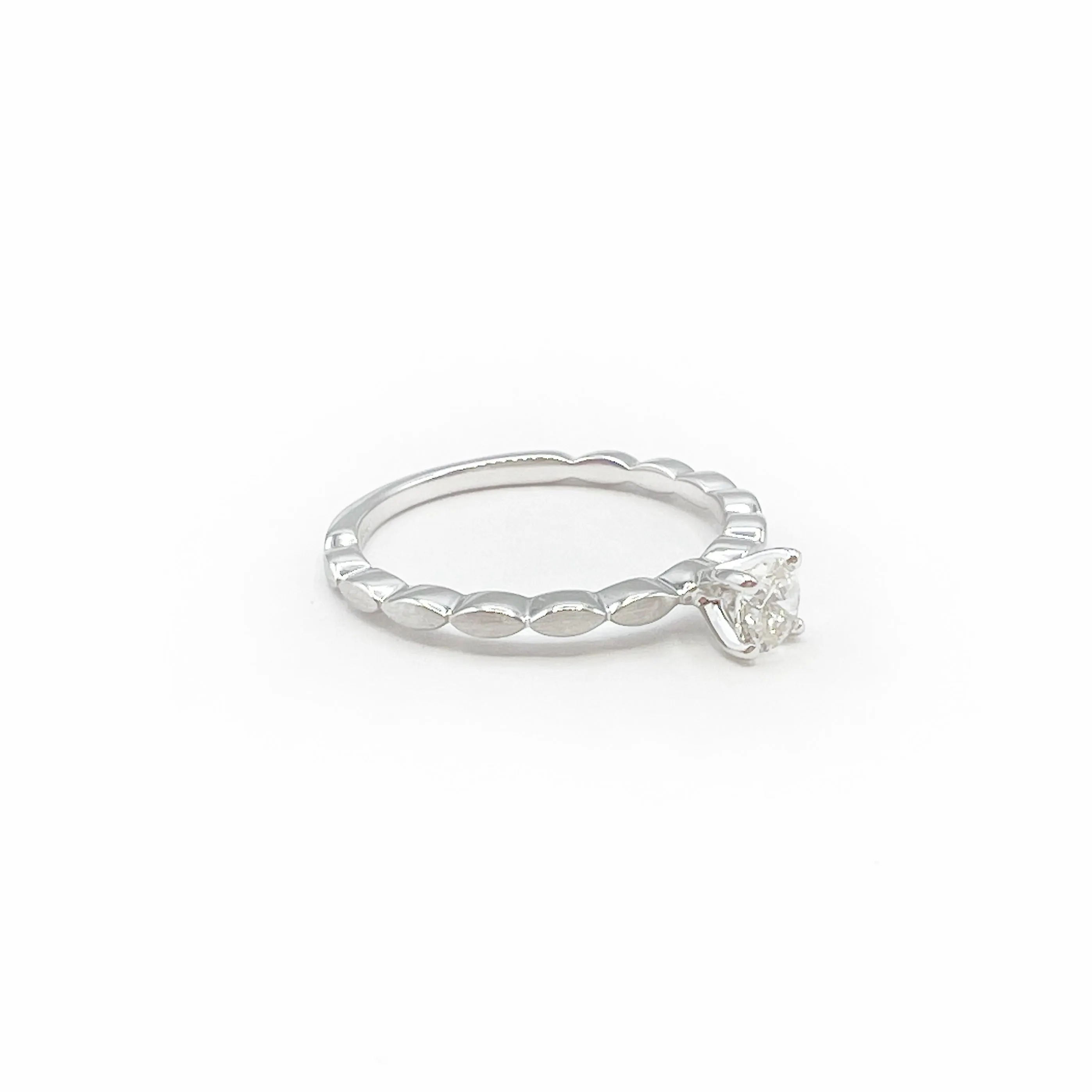 White Sapphire set in 14 Karat White Gold
