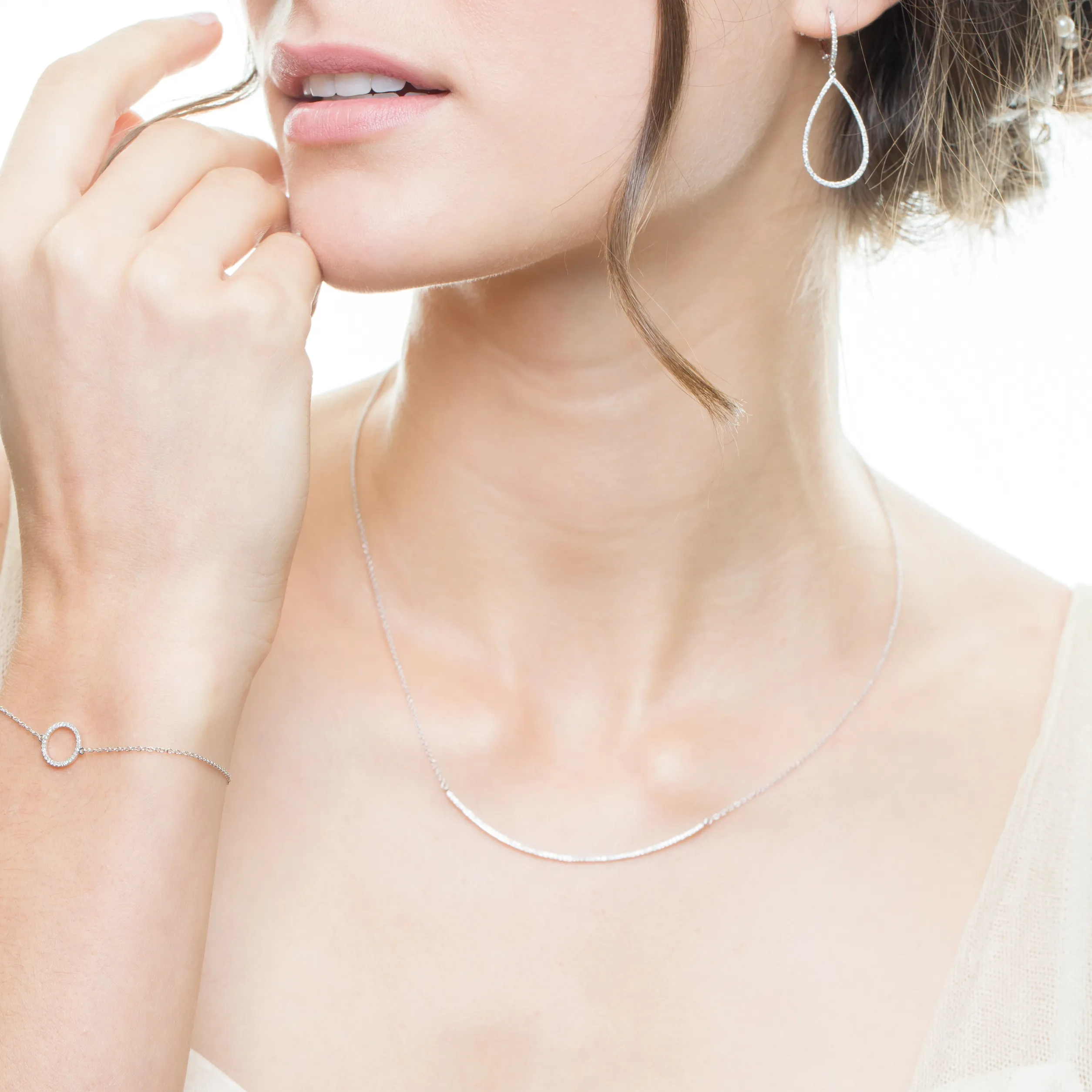 Willow Diamond Arc Necklace