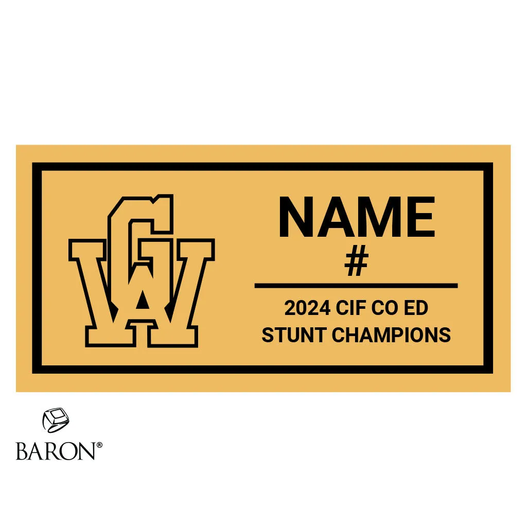 Wilson High School Stunt Cheer 2024 Championship Black Standard Window Ring Box
