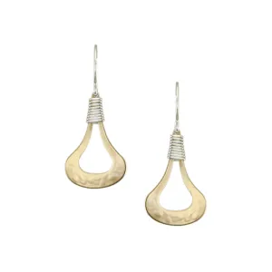 Wire Wrapped Long Open Fan Wire Earring
