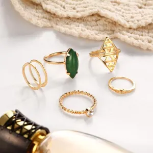 Women Green Stone 5 Piece Set