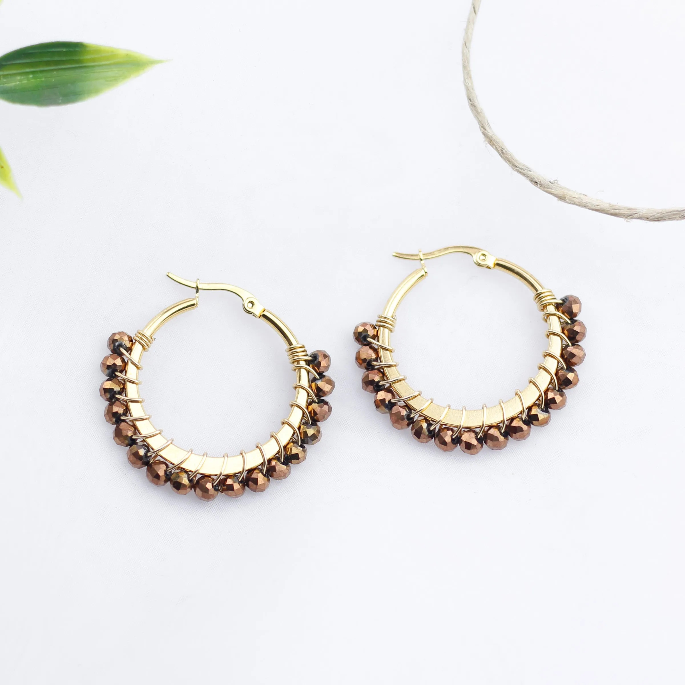 Wrapped Earrings Brown
