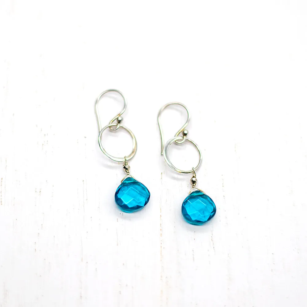 XL Apatite Ring Silver Earrings