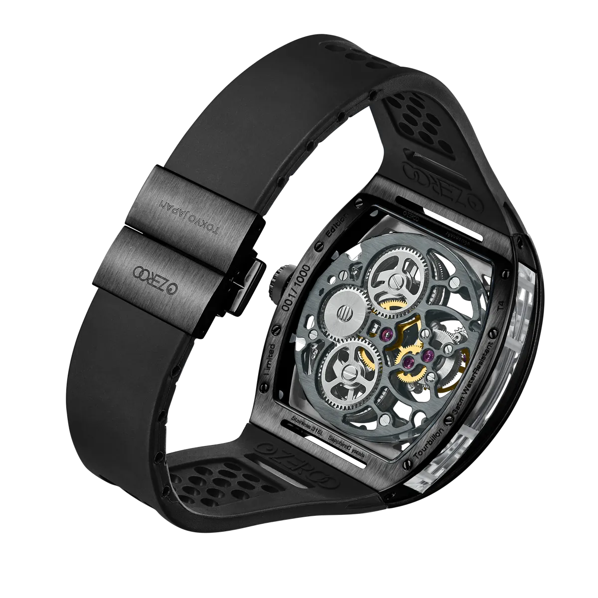 ZEROO T4 THE ARCHER FULL SKELETON TOURBILLONMANUAL TOURBILLON WATCH FOR GENTS - ZT004BBK