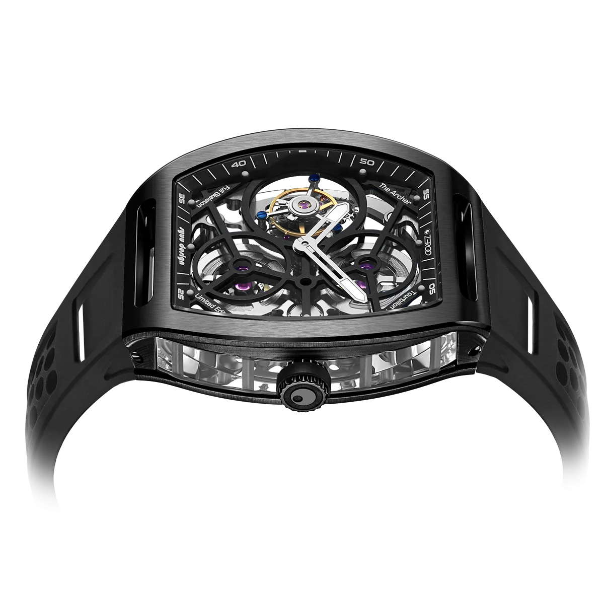 ZEROO T4 THE ARCHER FULL SKELETON TOURBILLONMANUAL TOURBILLON WATCH FOR GENTS - ZT004BBK