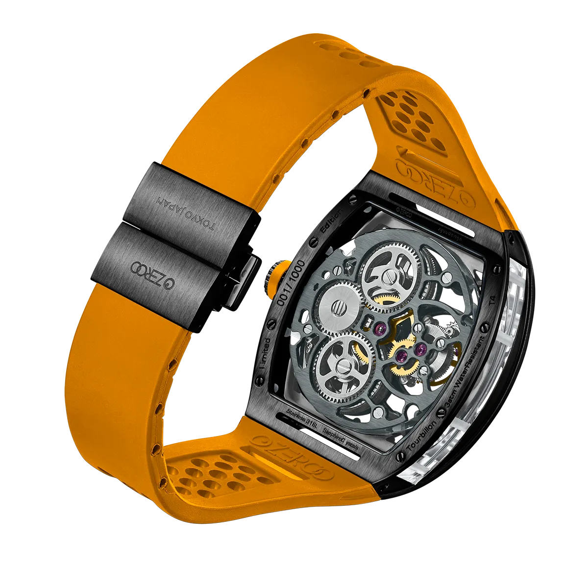 ZEROO T4 THE ARCHER FULL SKELETON TOURBILLONMANUAL TOURBILLON WATCH FOR GENTS - ZT004BOR
