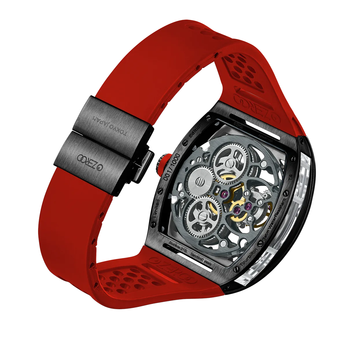ZEROO T4 THE ARCHER FULL SKELETON TOURBILLONMANUAL TOURBILLON WATCH FOR GENTS - ZT004BRD