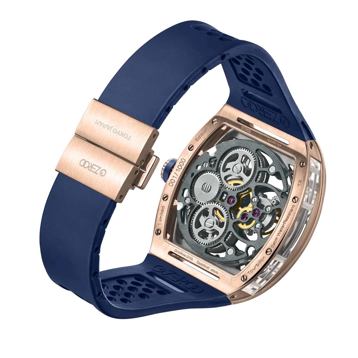 ZEROO T4 THE ARCHER FULL SKELETON TOURBILLONMANUAL TOURBILLON WATCH FOR GENTS - ZT004RBL