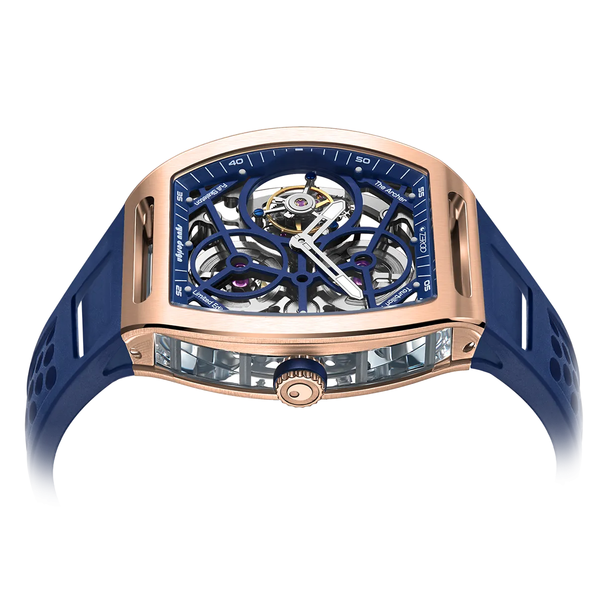 ZEROO T4 THE ARCHER FULL SKELETON TOURBILLONMANUAL TOURBILLON WATCH FOR GENTS - ZT004RBL