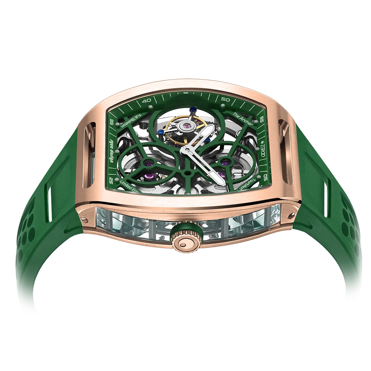 ZEROO T4 THE ARCHER FULL SKELETON TOURBILLONMANUAL TOURBILLON WATCH FOR GENTS - ZT004RGR