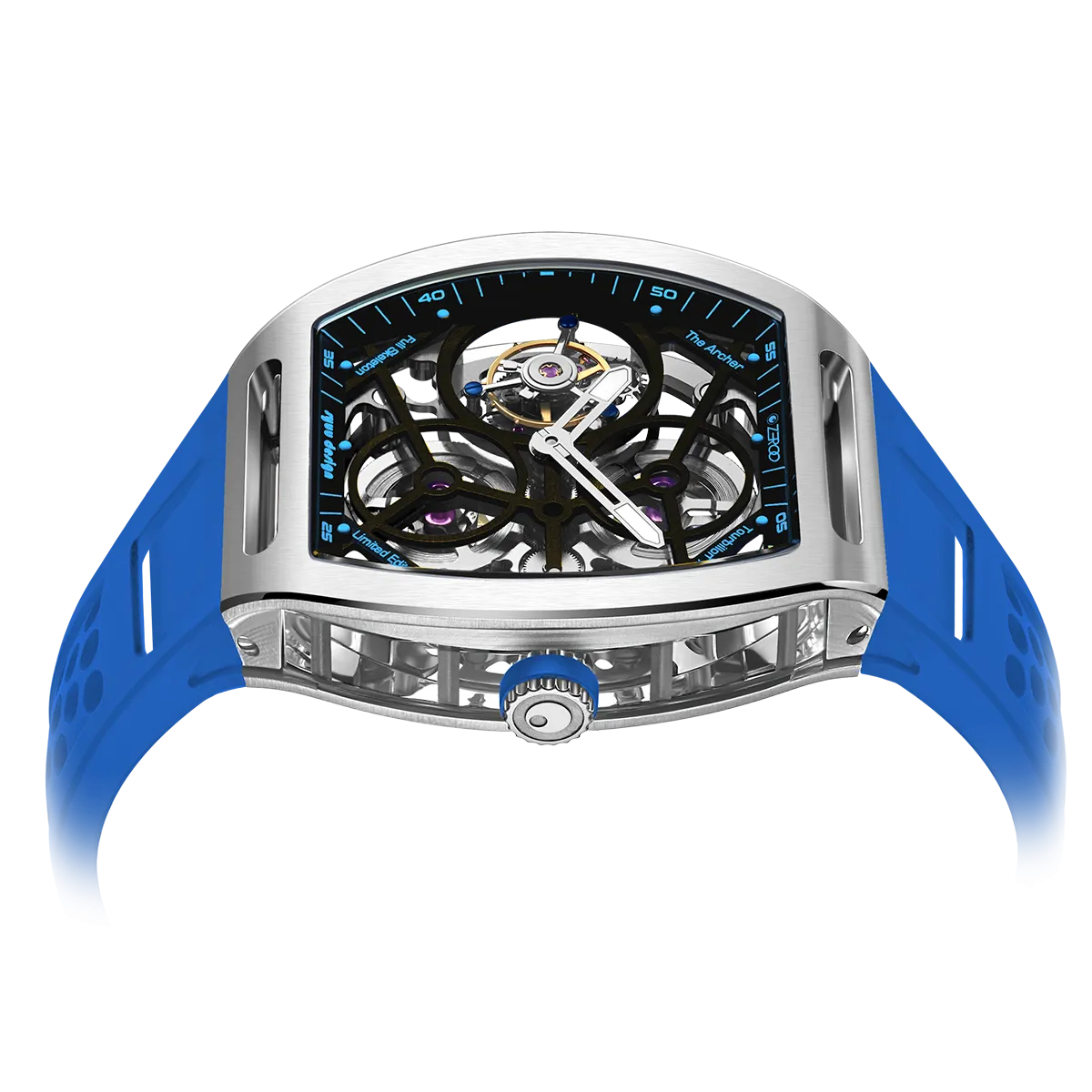 ZEROO T4 THE ARCHER FULL SKELETON TOURBILLONMANUAL TOURBILLON WATCH FOR GENTS - ZT004SLB